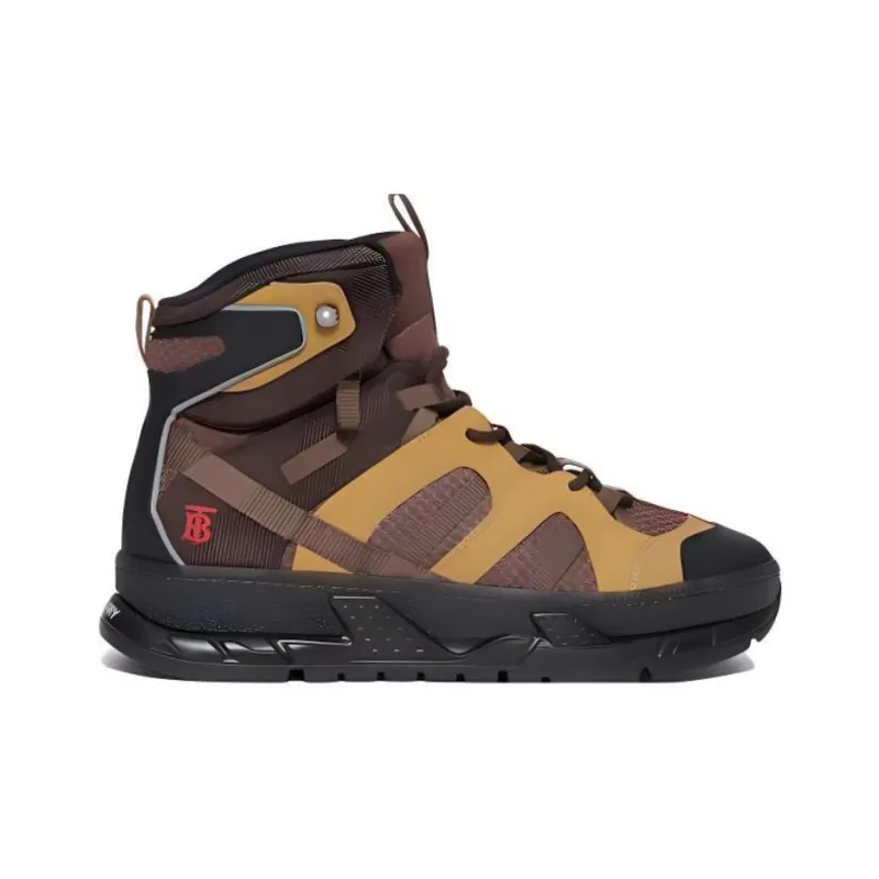Burberry Mesh Nubuck Union Dark Tan High-1