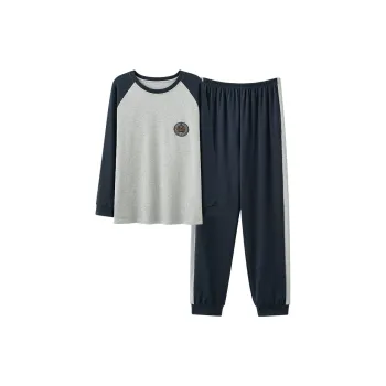 The Story Of The Flower Season Pajama Set Men's Gray