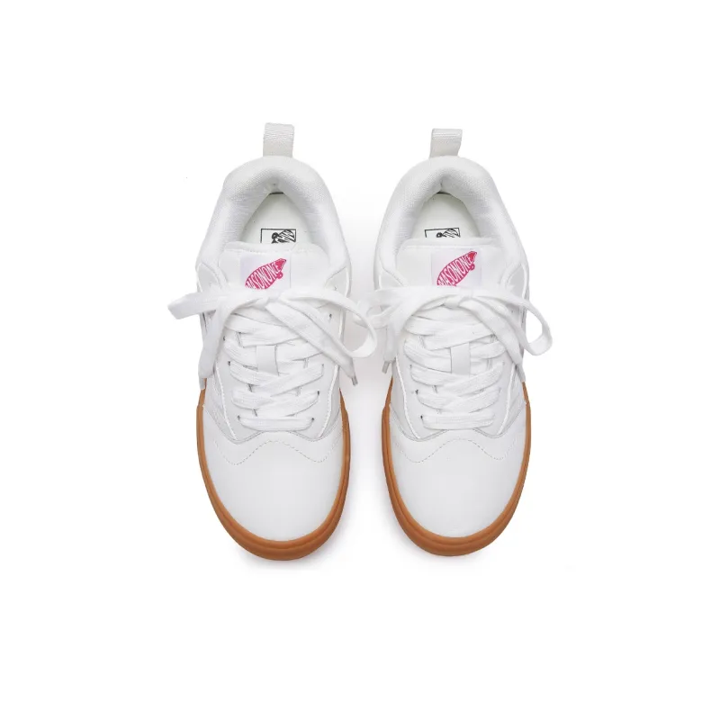 MASONONCE Puffy Shoes Anti Slip Wear Resistant Low Top Skateboard Shoes Unisex White-3