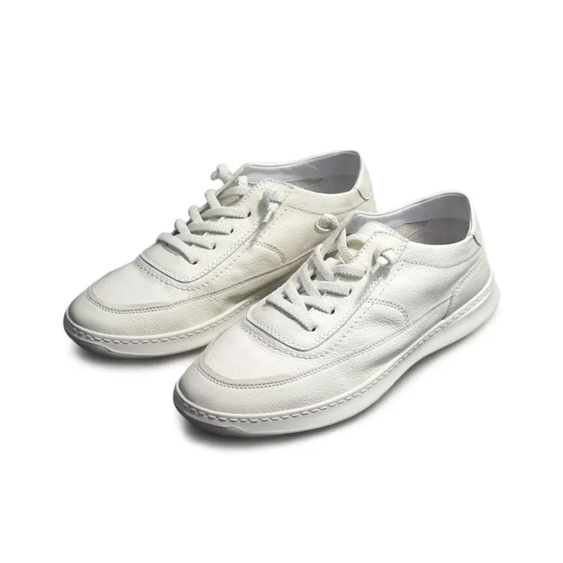 Devanro Small White Shoes Moisture Wicking Wear Resistant Breathable Slip Resistant Low Top Casual Shoes Men White-1