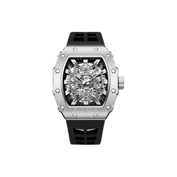 Lawrence Li Automatic Mechanical Movement Silicone Strap Watch Men's Watches Cut-Out Dial LW-8832