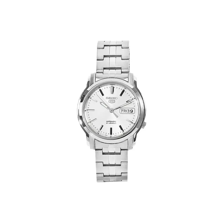 SEIKO Seiko5 Collection Automatic Mechanical Movement Stainless Steel Strap Watch 38mm Unisex Silver Dial SNKK65K1-0
