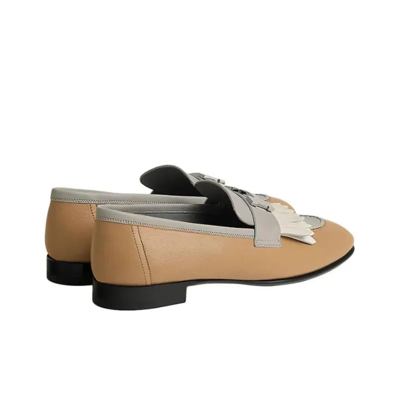 HERMES Royal Loafers Women's Brown-3