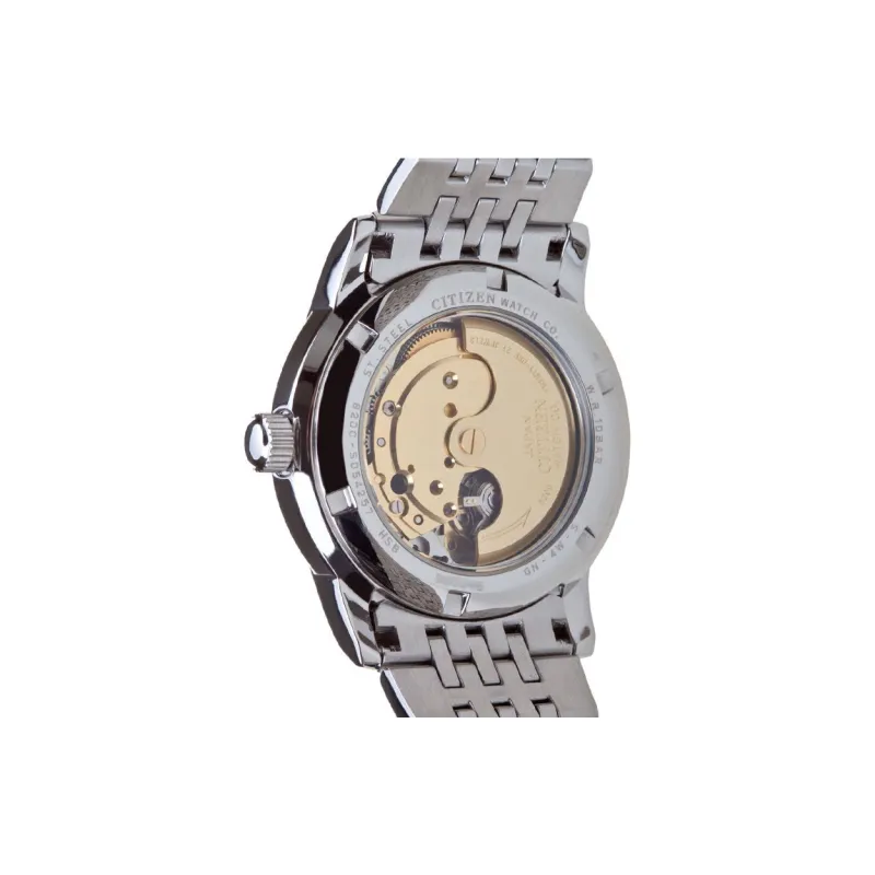 CITIZEN Automatic Mechanical Movement Stainless Steel Strap Watch 40mm Men's Watches Black Dial-1