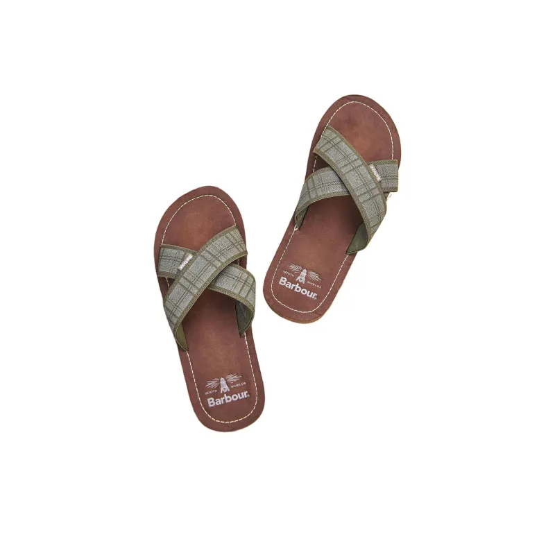 BARBOUR Slide Slippers Men Green-4