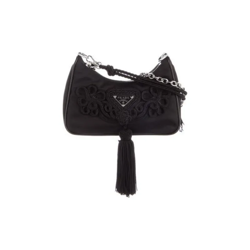 PRADA Nylon Shoulder Bag Handbag Mini Women's Black-1