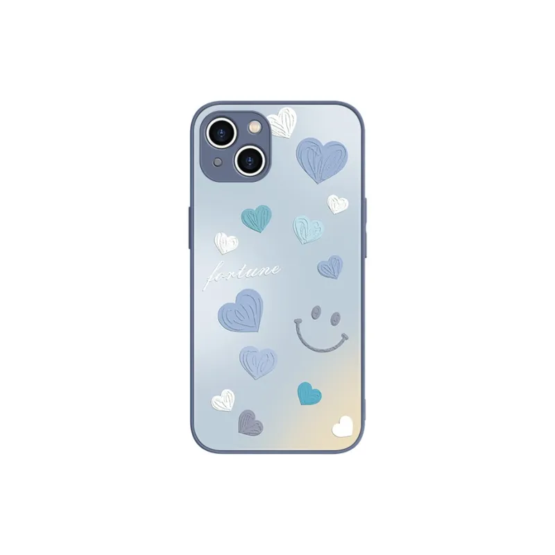 MSMF Matte Material Gradient Heart Smiley Face Phone Cases Compatible With Apple 16/15/7/8/11/12/13/14/X/SEries-0