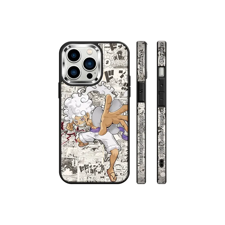 MSMF Glass Material Nika Luffy One Piece Anime Men's Niche Trendy Phone Cases For Iphone12/13/14/15/PLUS/pro/promax-4