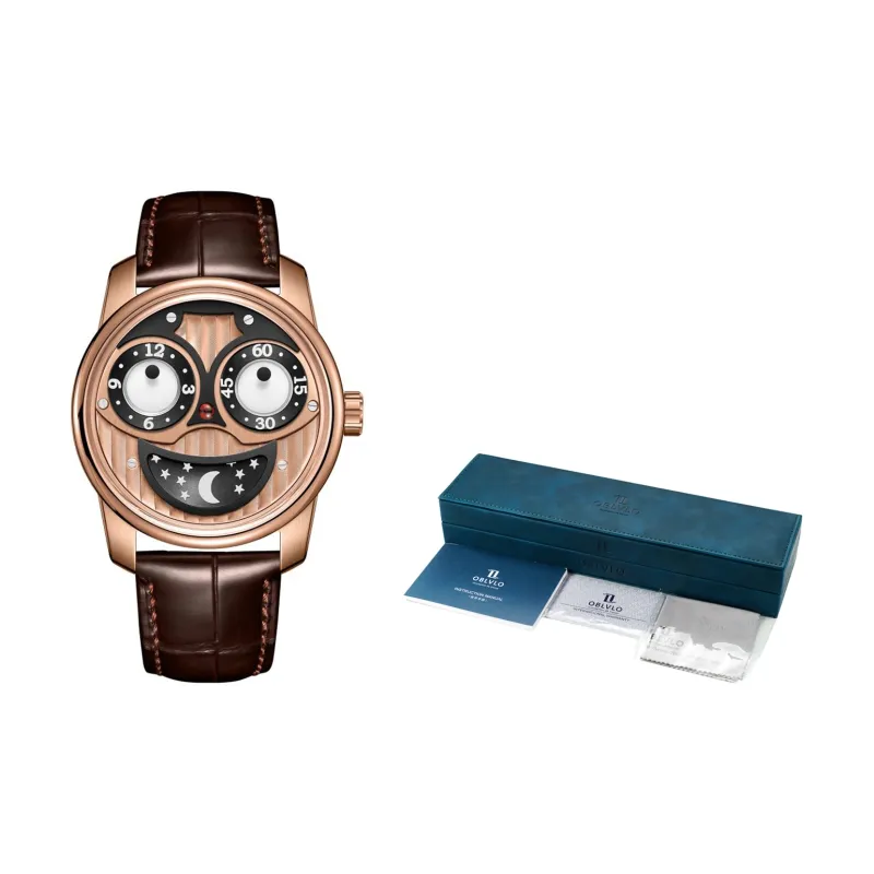 OBLVLO Automatic Mechanical Movement Watch Men's Watches Gold Dial-1