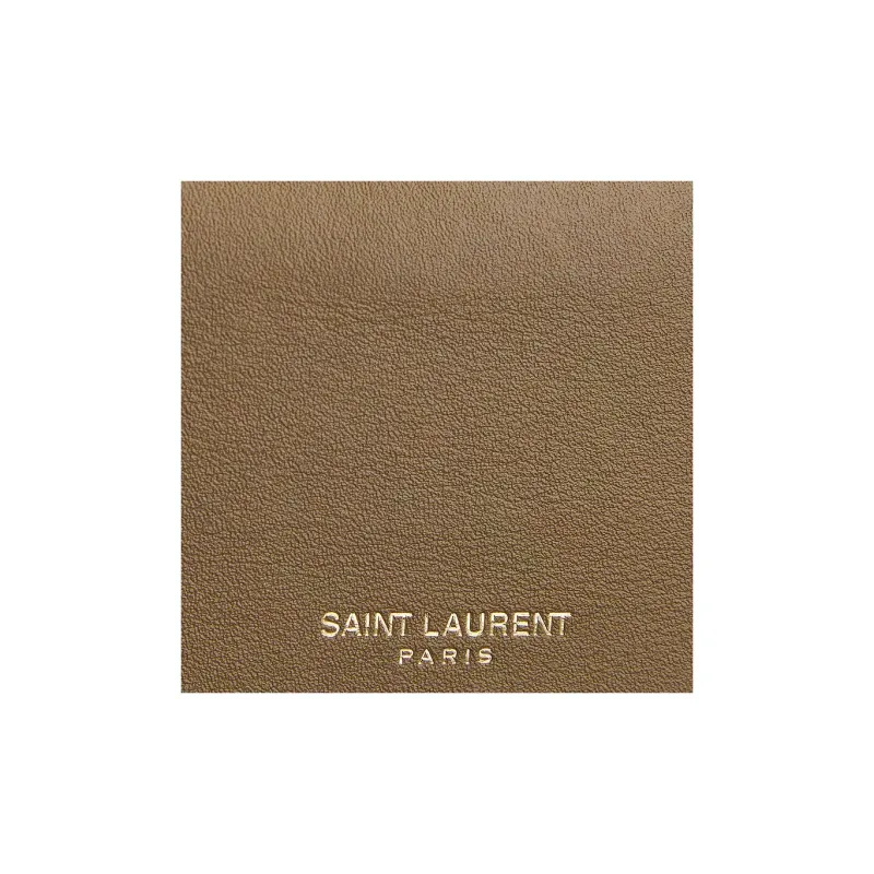 SAINT LAURENT Patent Leather Crossbody Bag, Shoulder Bag Women's Khaki-5