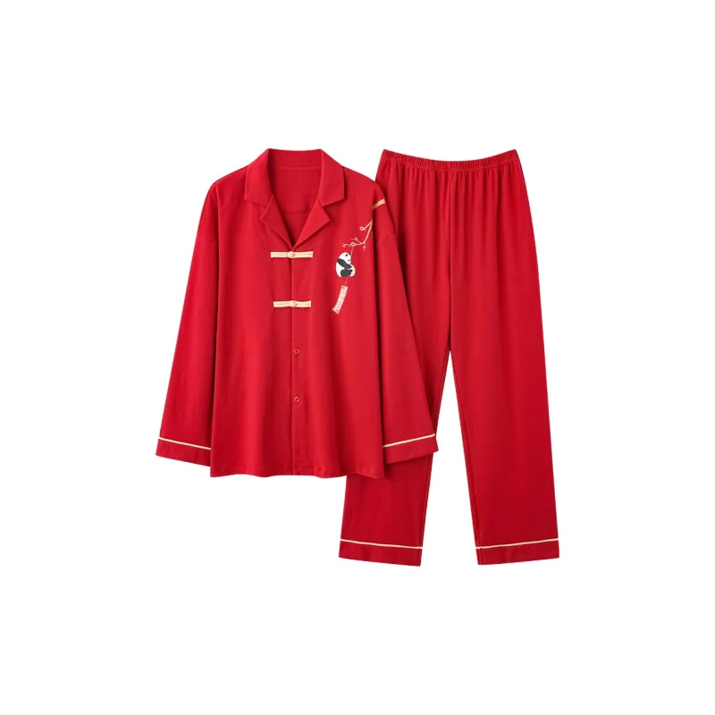 Qiao Ni Tong Pajama Set Men Red-0