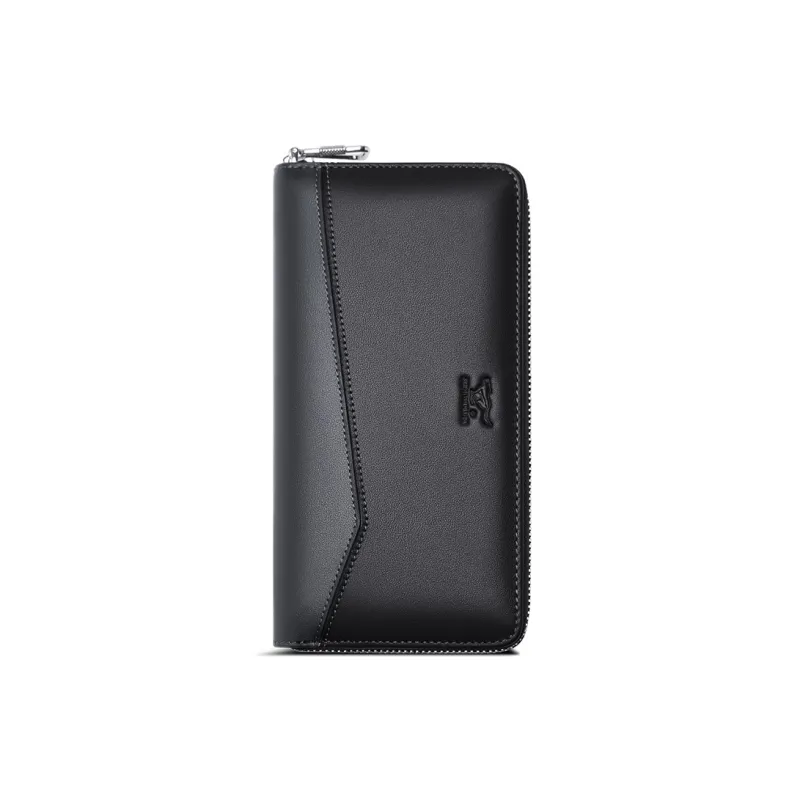 SEPTWOLVES Cow Leather Clutch Men Black-1