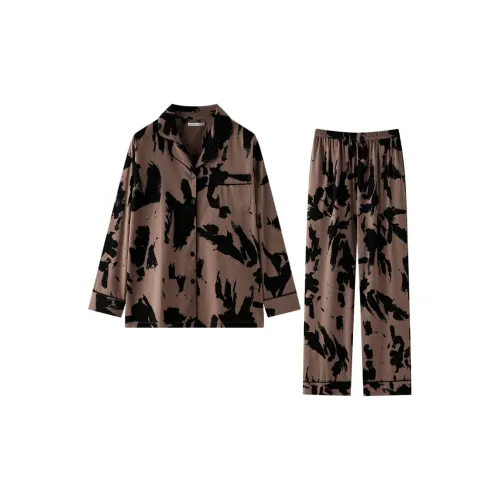 MEITENG Pajama Set Women's Brown