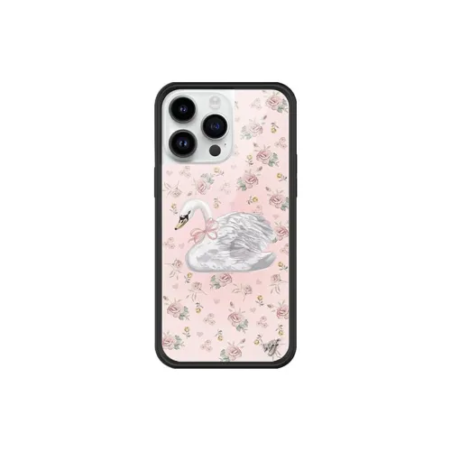 WILDFLOWER Silicone Material Sweet Swan Phone Cases Compatible With Apple IPhone 15/14/13/Pro/Ma Girlish
