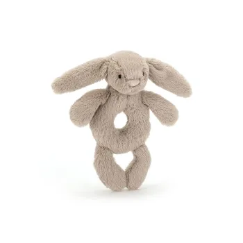 JELLYCAT Shy Beige Rabbit Ring Rattle Dolls Plush Doll