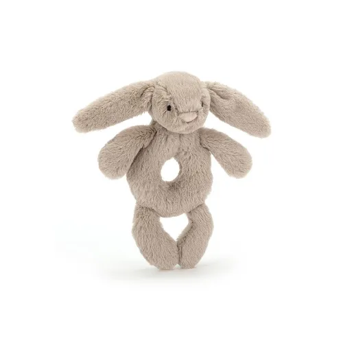 JELLYCAT Shy Beige Rabbit Ring Rattle Dolls Plush Doll