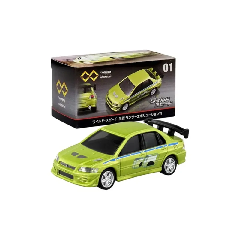 TAKARA TOMY Simulation Car Series, Fast And Furious Black Box Mitsubishi Assembled Models Green-3