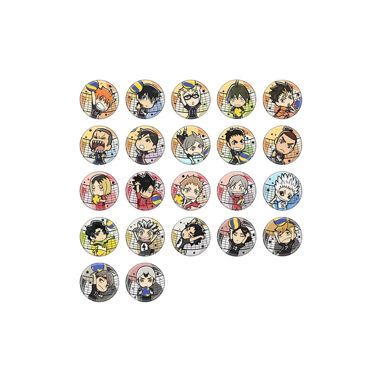 Xhdm Volleyball Junior, Hinata Shoyang & Kageyama Tokio & Tsukishima Hotaru Q Version Double Flash Bar Badge IP Merch-0