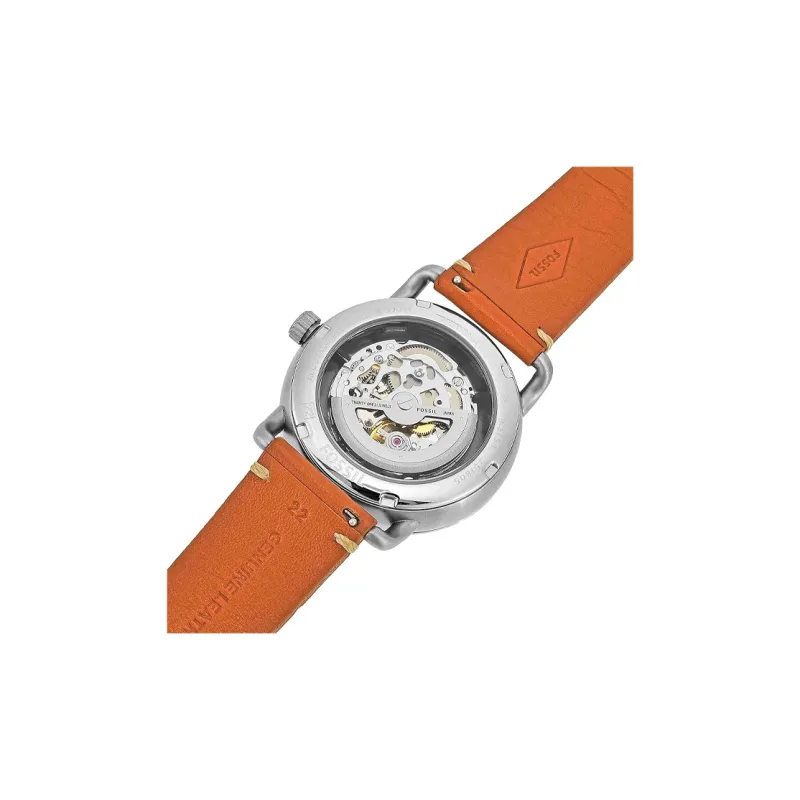 FOSSIL Wrist Watch Automatic Mechanical Movement Leather Watch Bands 42mm Blue Dial Men's Watches-3