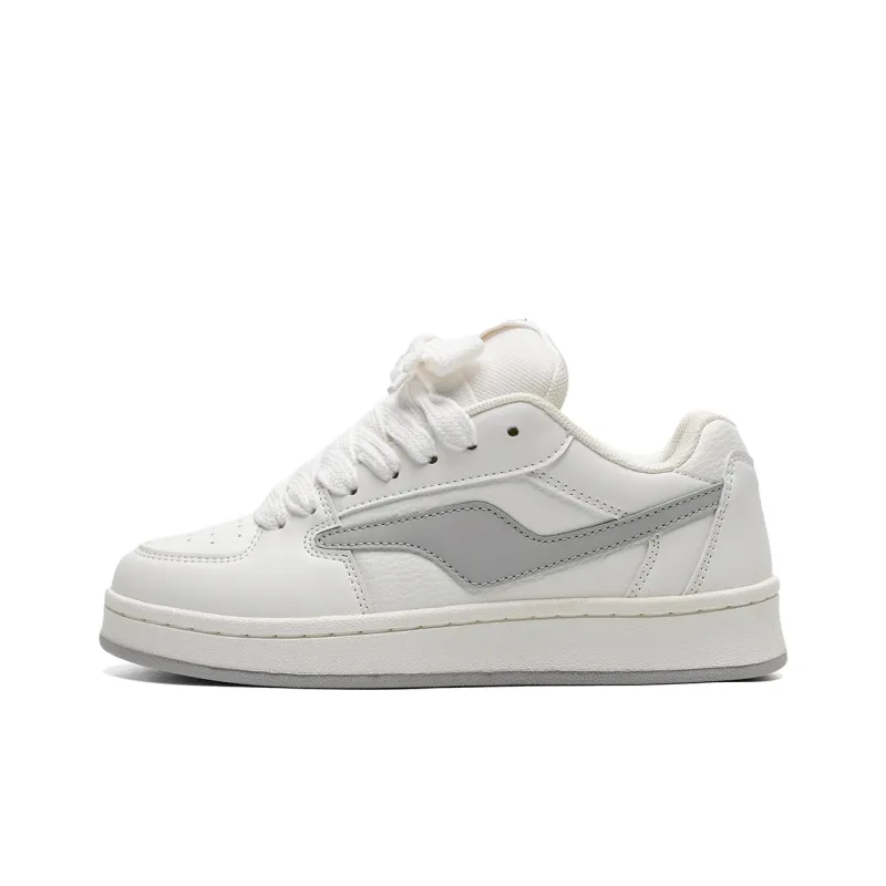 Z.SUO Slip-Resistant Lightweight Breathable Low-Top Skateboard Shoes Unisex White Gray Box Included-1