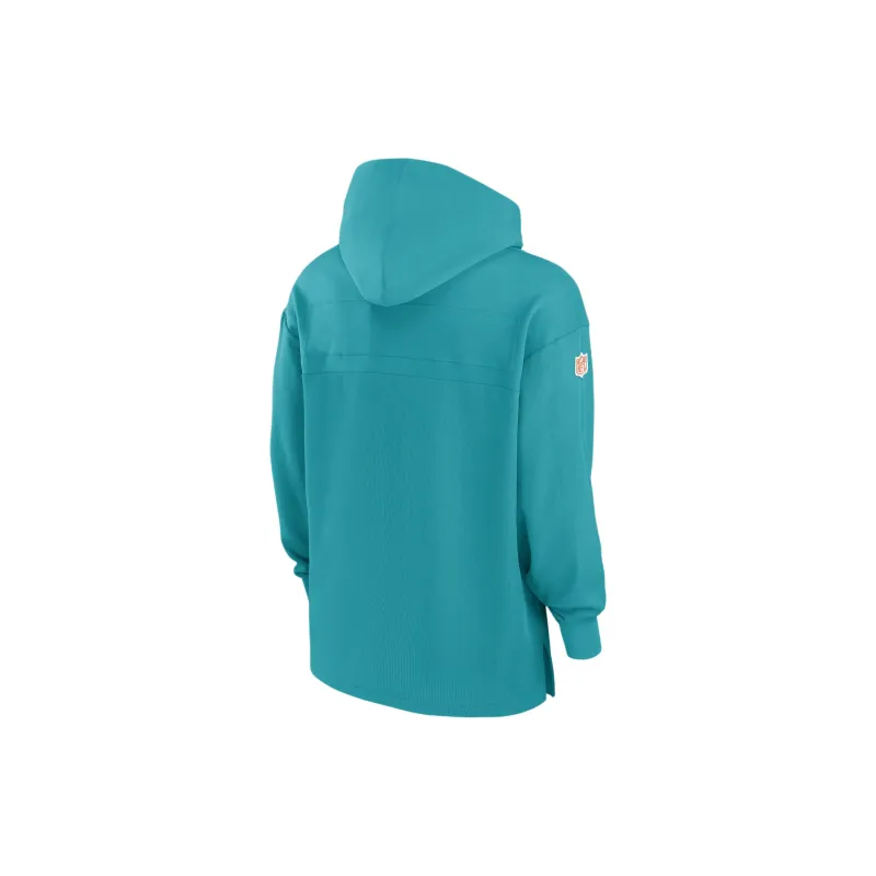 Nike Miami Dolphins Sideline Jersey Men's Nike Dri FIT Nfl Pullover Hoodie-1