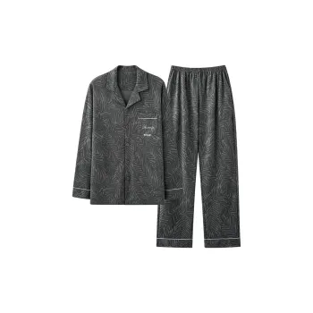 CAIHENGTONG Pajama Set Men All Over Print Bamboo Leaves