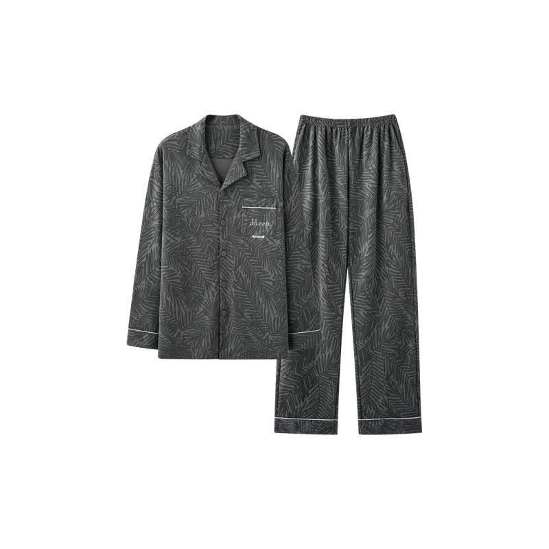 CAIHENGTONG Pajama Set Men All Over Print Bamboo Leaves-0