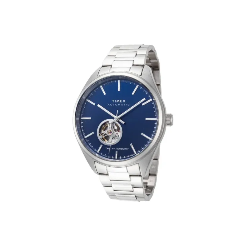 TIMEX Wrist Watch Automatic Mechanical Movement Stainless Steel Strap 42mm Blue Dial Men's Watches-0