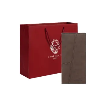 Old Man's Head Synthetic Leather Long Card Holder Wallet Men Coffee