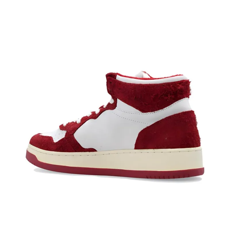 AUTRY High Top Skateboard Shoes Men White Red-3