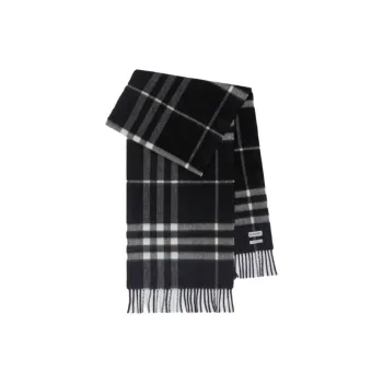 Burberry Checked Fringed Edege Scarf