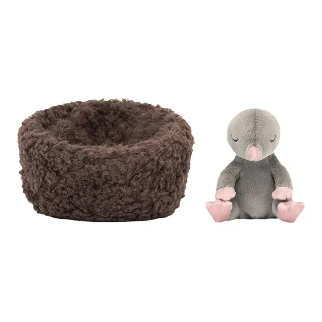 JELLYCAT Forest Animal Collection Hibernating Mole Dolls Plush Doll 12cm High-3