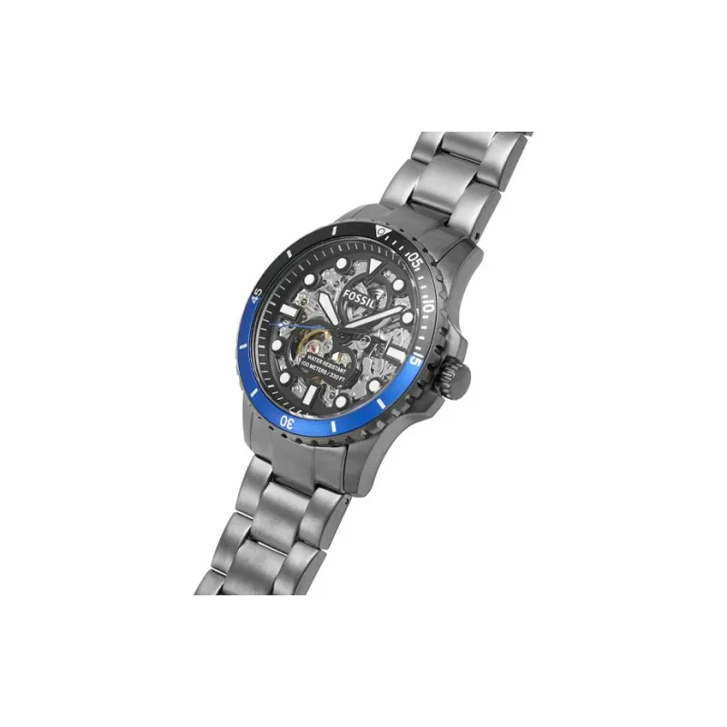 FOSSIL Wrist Watch Automatic Mechanical Movement Stainless Steel Strap 42mm Silver Dial Men's Watches-1