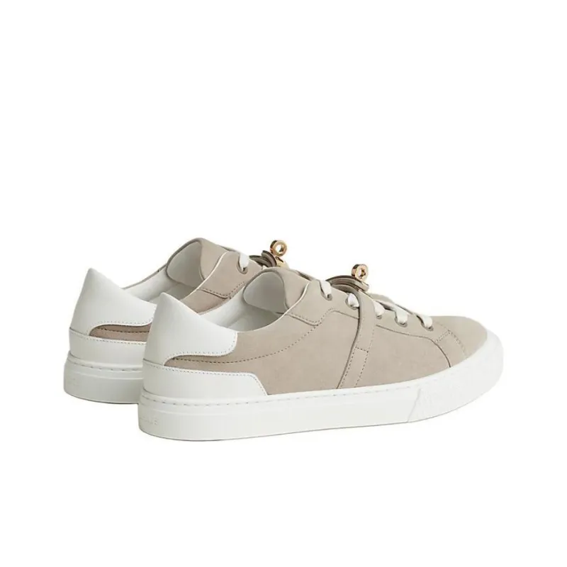 HERMES Day Low Top Skateboard Shoes Women's Beige-3