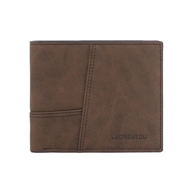 Old Man's Head Synthetic Leather Wallet Men Coffee-1