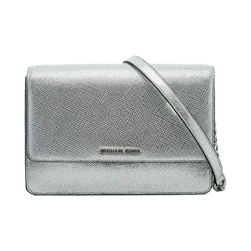 MICHAEL KORS Leather Small Square Bag Shoulder Bag Crossbody Bag Regular Women's Silver-0