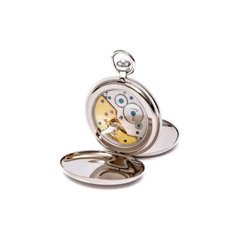 RAPPORT Mechanical Movement Manual Mechanical Movement Brass Pocket Watch 50mm Unisex Silver-2