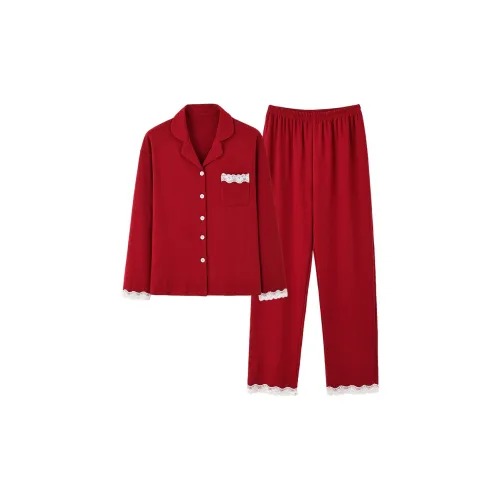 The Story Of The Flower Season Pajama Set Women's Red