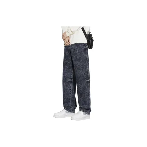 Tonlion Jeans Men Snowflake Blue