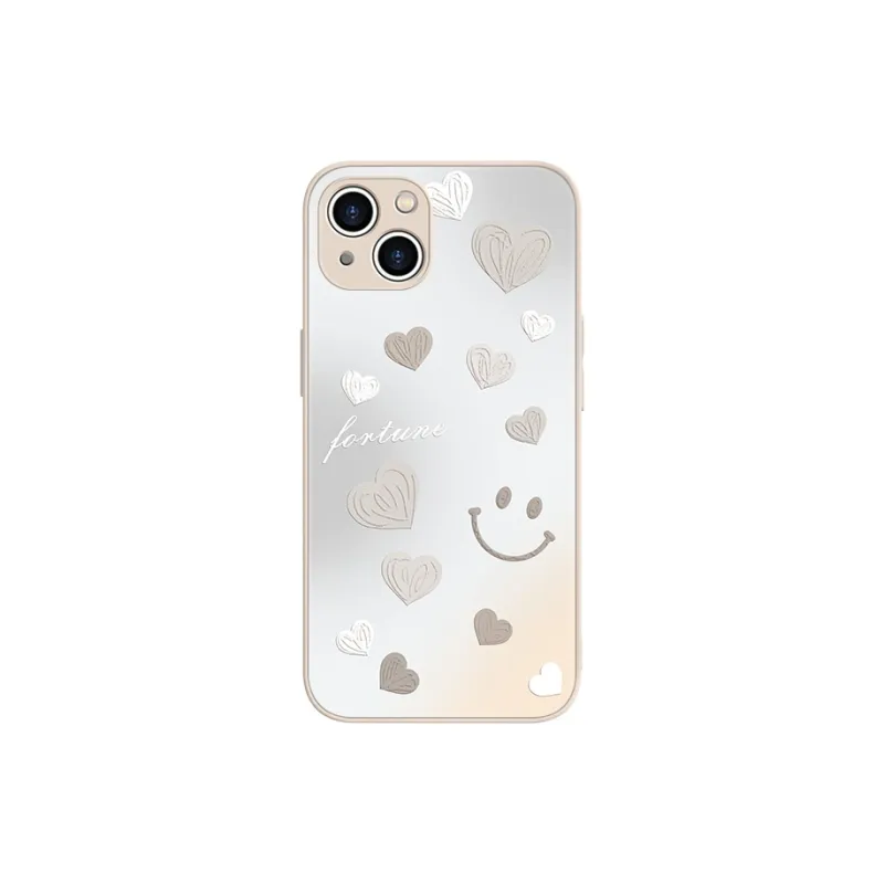 MSMF Matte Material Gradient Heart Smiley Face Phone Cases Compatible With Apple 16/15/7/8/11/12/13/14/X/SEries-4