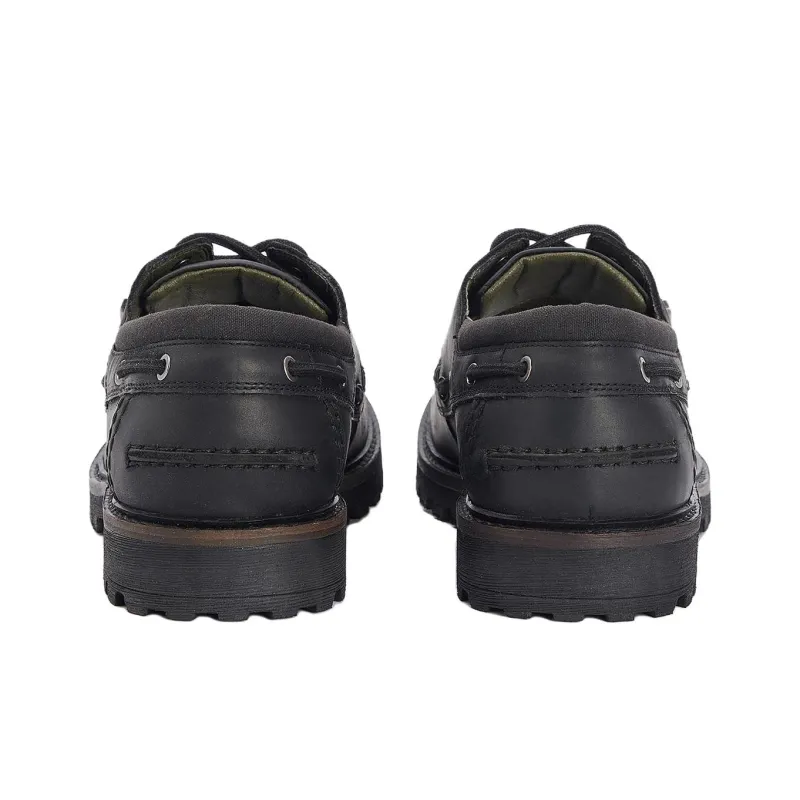 BARBOUR Basalt Boat Shoes Men's Black-4