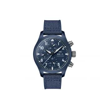 IWC PILOT Collection Automatic Mechanical Movement Men's Watches Watch Blue Dial Ceramic Watch Case Rubber Strap