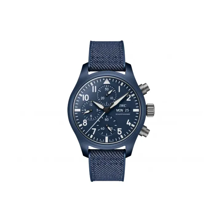 IWC PILOT Collection Automatic Mechanical Movement Men's Watches Watch Blue Dial Ceramic Watch Case Rubber Strap-0