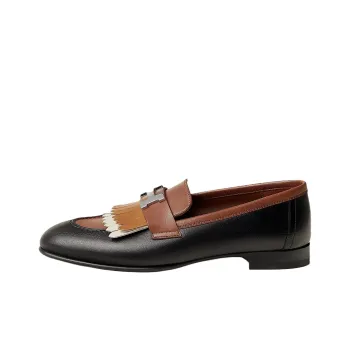 HERMES Royal Loafers Women's Black Orange
