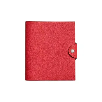 HERMES Ulysse Togo Calfskin Wallet Small Size Women's 9T Capucine Orange Red