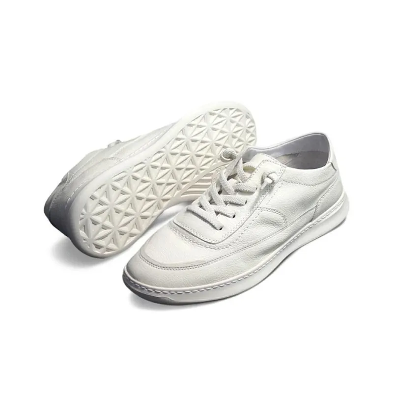 Devanro Small White Shoes Moisture Wicking Wear Resistant Breathable Slip Resistant Low Top Casual Shoes Men White-2