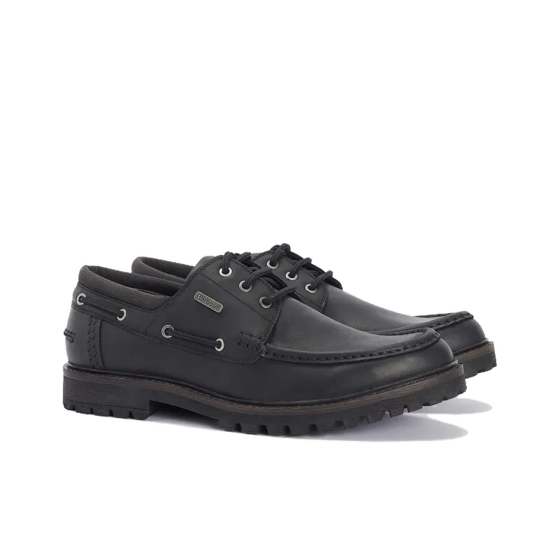 BARBOUR Basalt Boat Shoes Men's Black-2