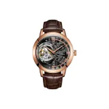 OBL-VM-Rose Case Black Dial Brown Strap