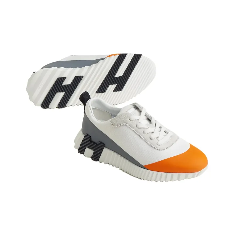 HERMES Bouncing Low Top Casual Shoes Women's White-3