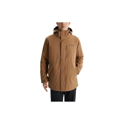 Columbia Windbreaker Jackets Men Brown